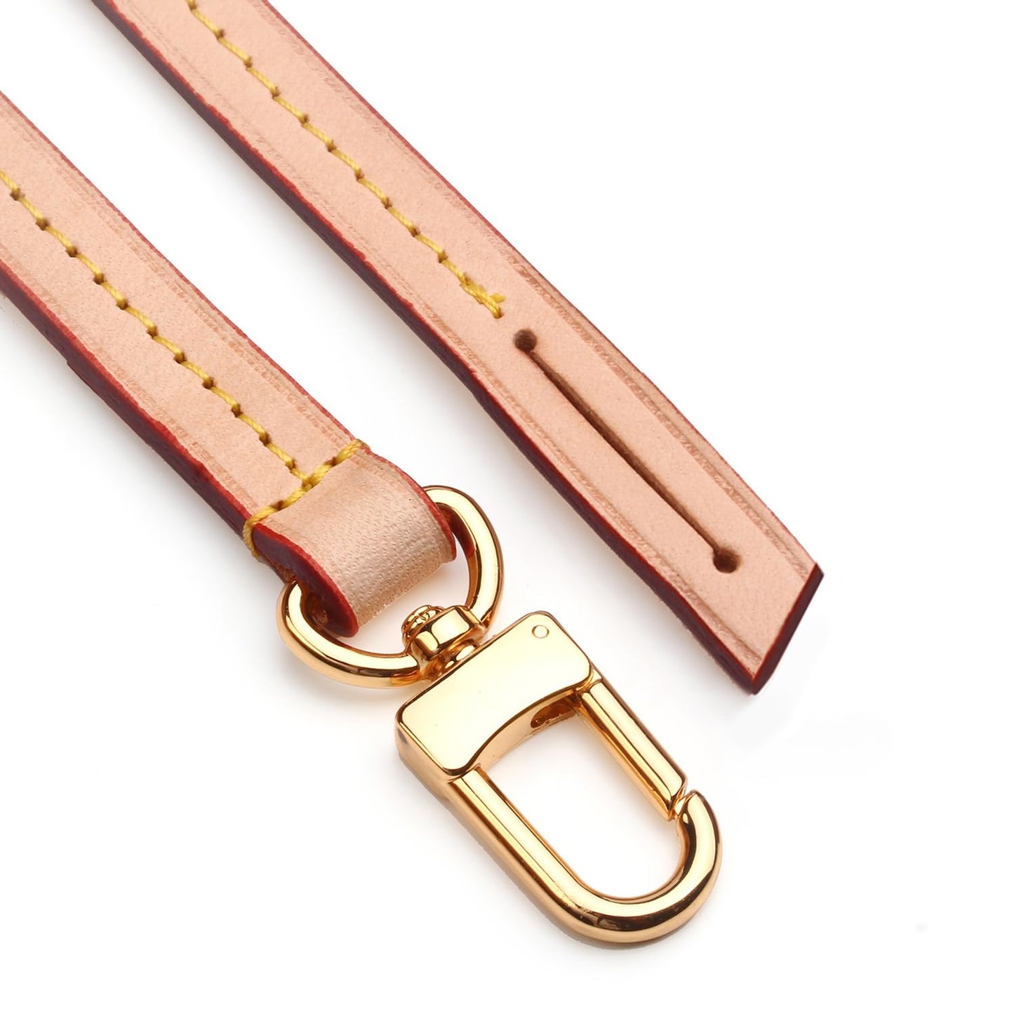 jiesinlov Genuine Vachetta Leather Replacement Bags Thin short Strap Shoulder Purse Straps for Multi Pochette Boulogne pouchette Montaigne Accessories 20INCH (0.39Width Single one Buckle 23.5Length)
