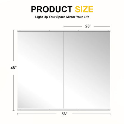 LAWADA Home Gym Mirror for Wall, 48"x28"-2 PCS Full Length Workout Mirrors, Tempered Glass, HD Reflection, Large Frameless Body Mirror for Home Gym, Garage, Yoga, Dance, Bedroom(Silver)