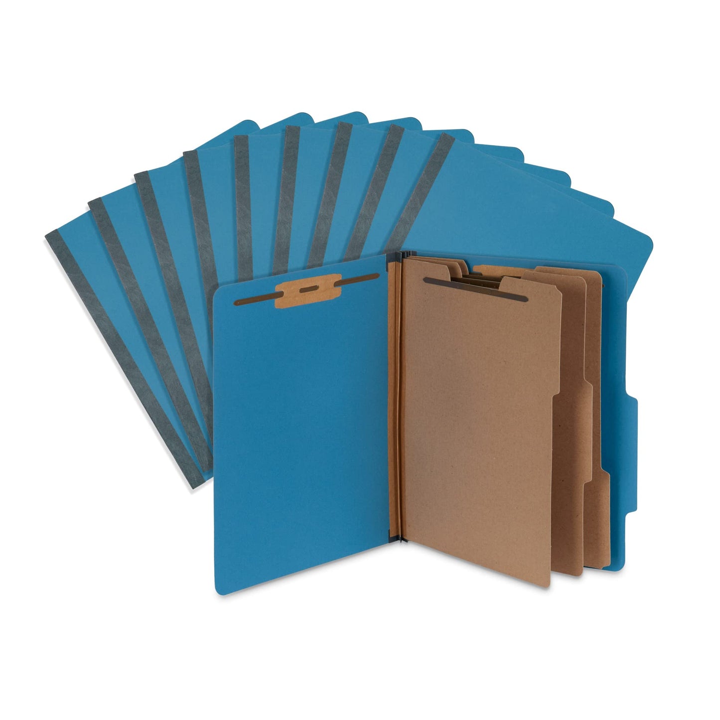 Blue Summit Supplies Dark Classification Folders, 3 Dividers, Letter Size with 2 Inch Tyvek Expansions, Use for Organizing Medical Records & Client Files, Great as Lease Folders, 10 Pack