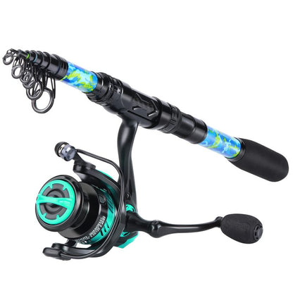 Sougayilang Telescopic Fishing Rod and Reel Combo – Full Kit with Carrier Bag, 11+1 Bearings Spinning Reel, Carbon Fiber Travel Pole for Bass, Trout, Catfish, Redfish – Saltwater Freshwater