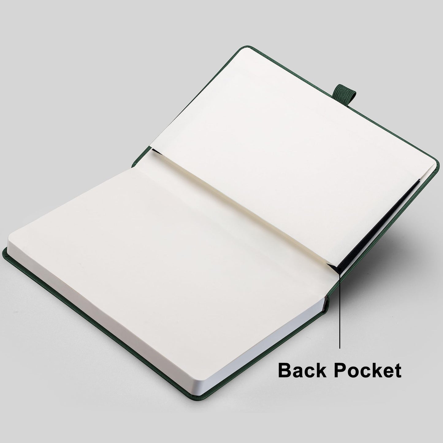 RETTACY Blank Journal Notebook, 2-Pack, 192 Pages per Pack, A5 Medium Size (5.7'' x 8.3''), Leather Hardcover, 100 GSM Thick Paper, for Sketching, Drawing, Painting (Black & Dark Green)