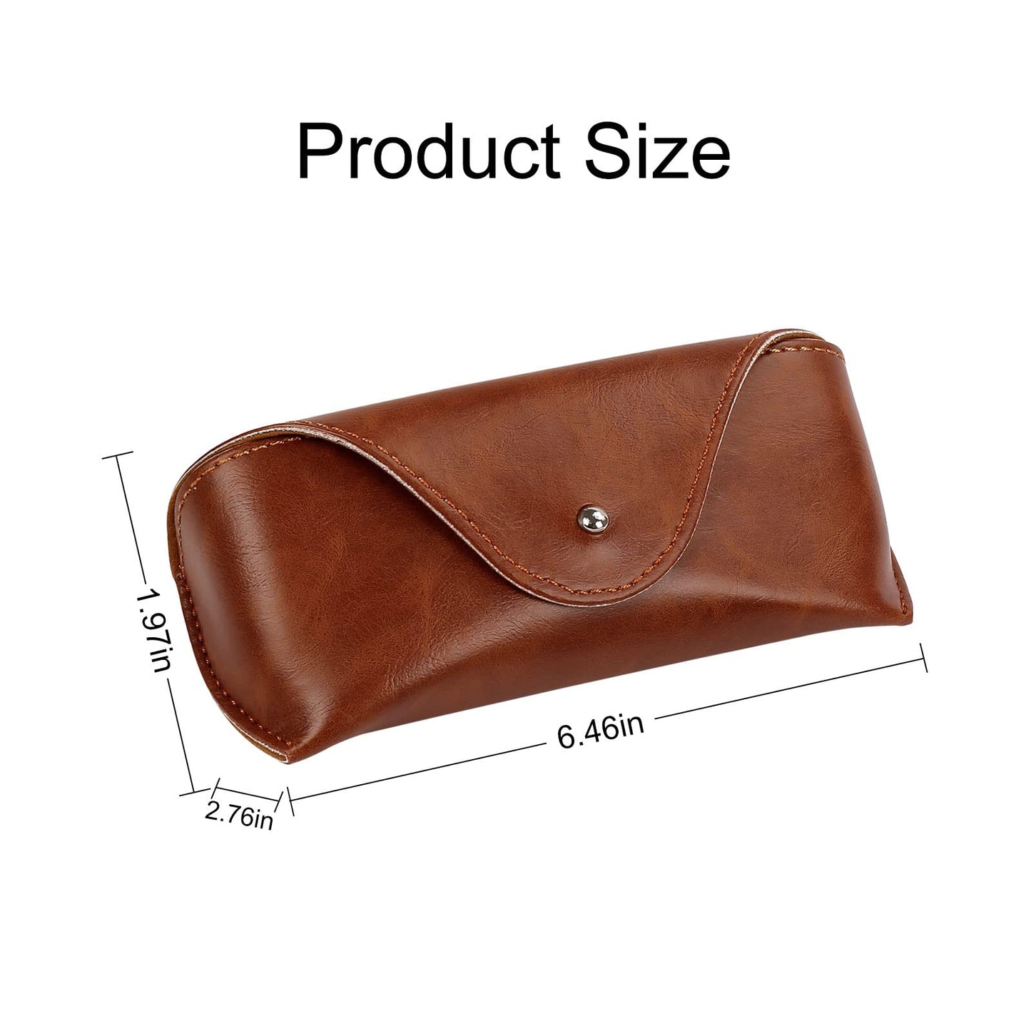 LogHog Portable Leather Glasses Case, Flexible Reading Eyeglass Pouch Slim Case for Women Men Horizontal Sunglasses Case