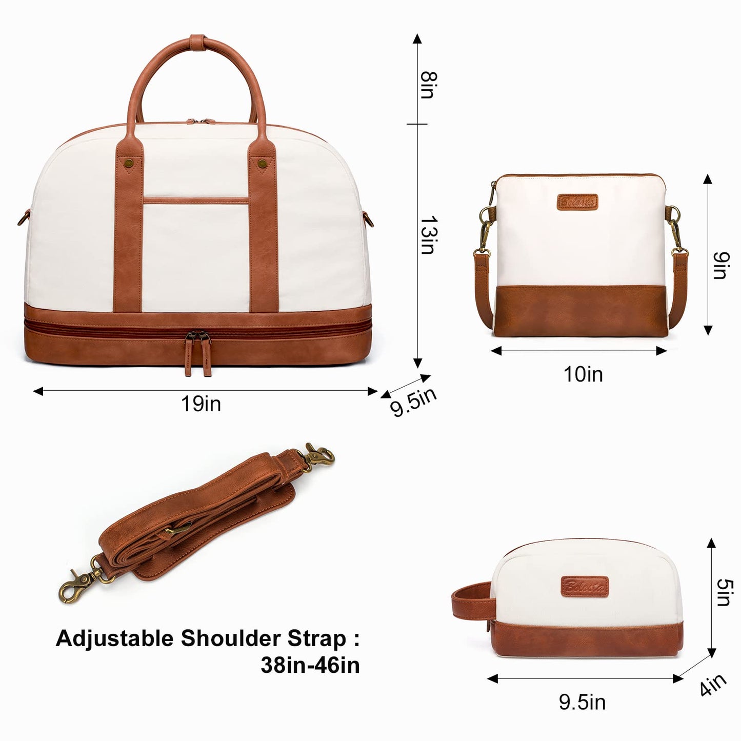 Weekender Bag for Women, Canvas Overnight Duffle Tote Bag, Carry on Travel Tote With Shoe Compartment, Perfect for Travel/Daily Use/Birthday Gift