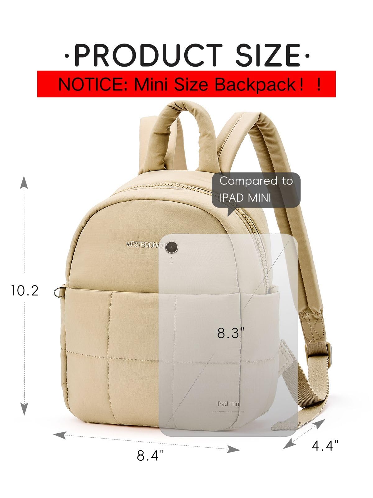 WESTBRONCO Mini Backpack for Women Nylon Small Fashion Backpacks Purse Puffer Lightweight Backpacks for Travel, Shopping, Daily