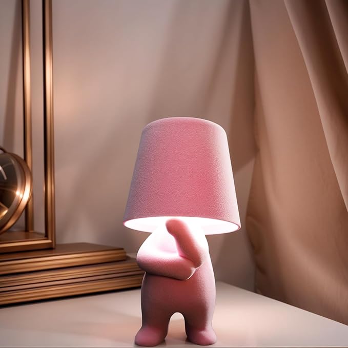 Modern Creative Design Table Lamp for Youth: Rechargeable Cute Light for Kids Child Teen -Bedside Lamps for Nightstand- Gift for Birthday Christmas Halloween Easter， 3-Color Dimmable.