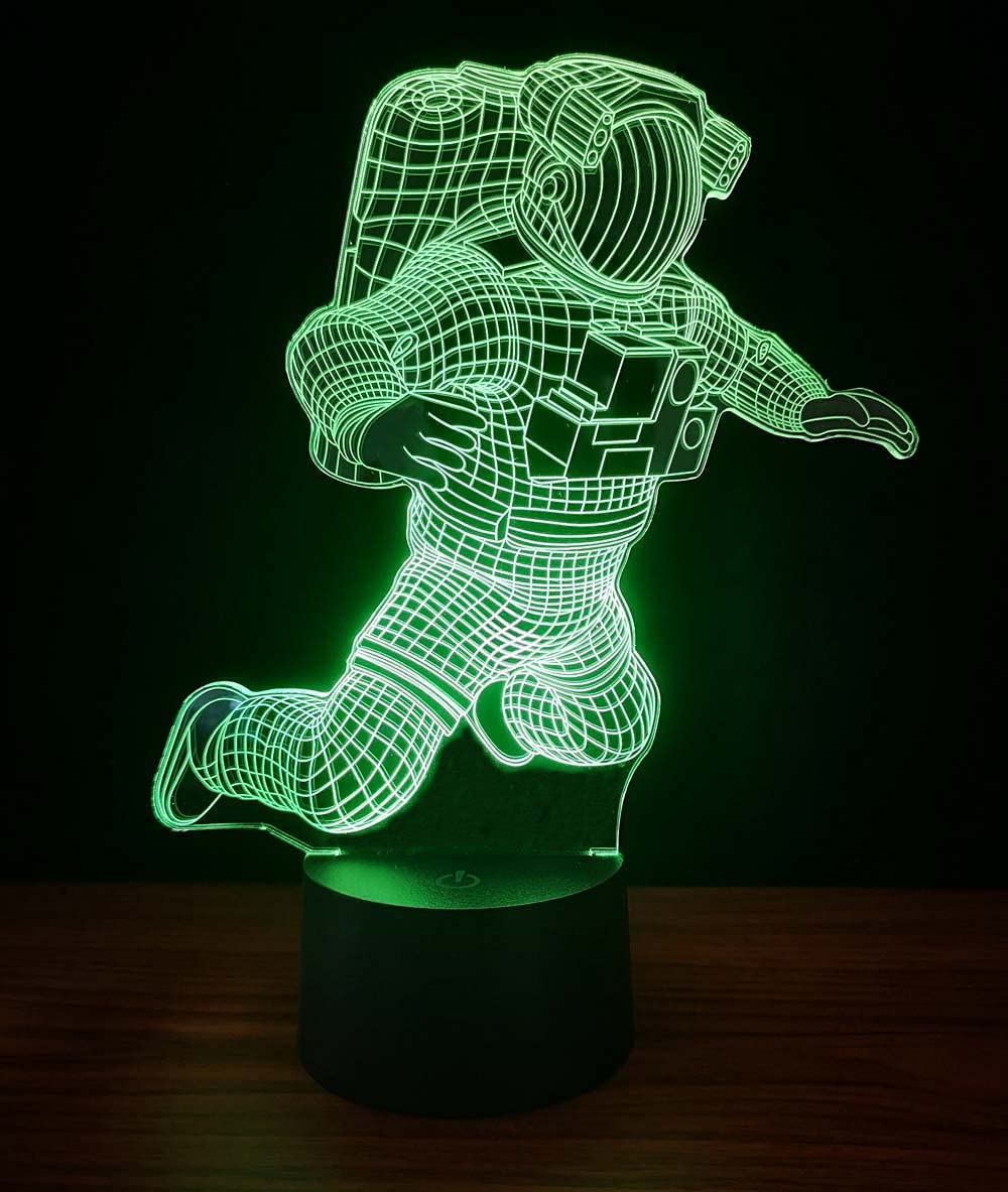 Comiwe Astronaut 3D Illusion Night Light Toys,16 Colours Change Smart Touch & Remote Control,Home Decor LED Bedside Table Desk Lamp,Christmas Birthday Gift for Girls Boys Kids Adults Friends & Family