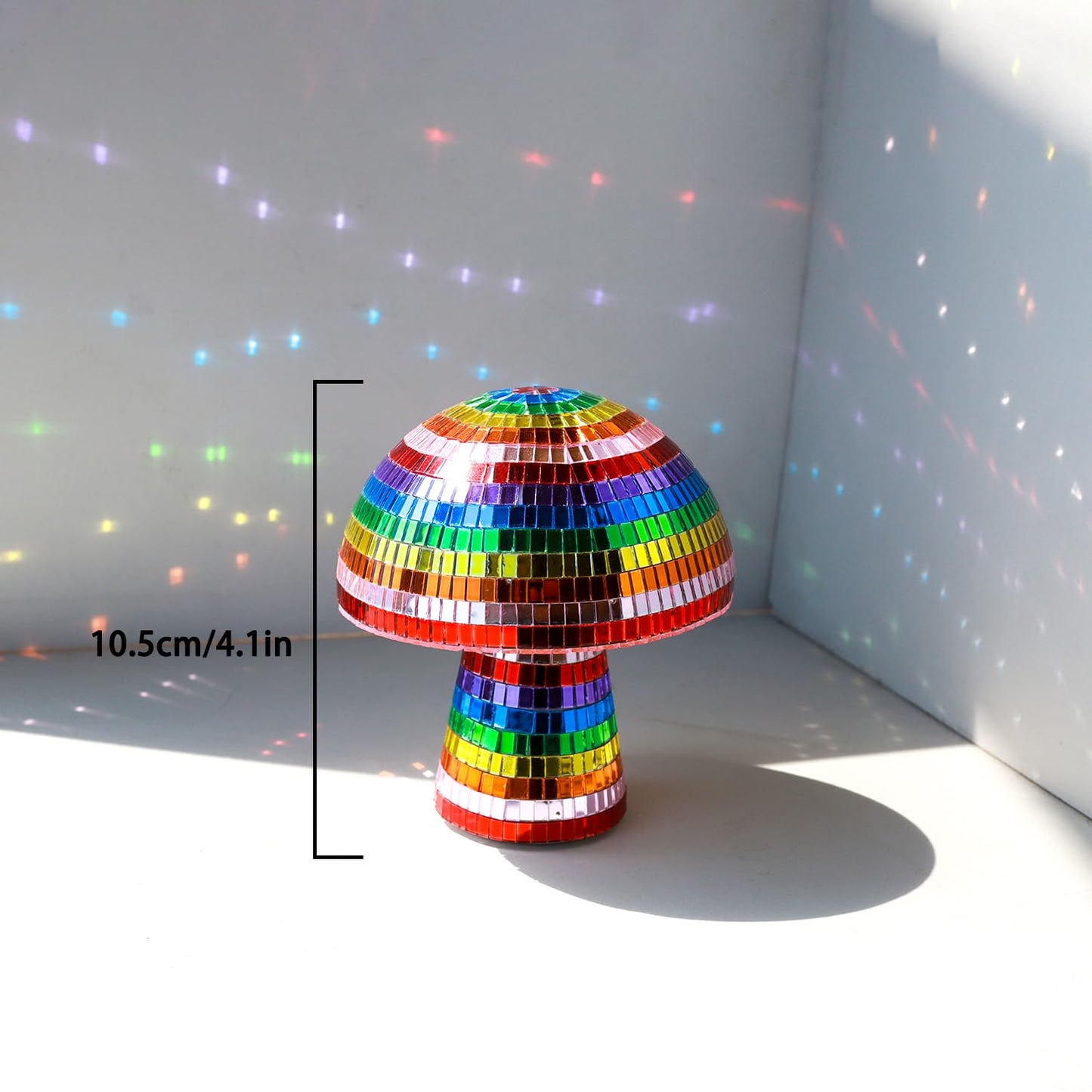 TUCAI Creative Disco Mushroom Ornament for Party, Table Decor Mirror Retro Handmade Disco Ball Mushroom Shape Home Art Decorations
