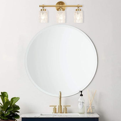 ALICE HOUSE 3-Light Vanity Light Fixture Over Mirror, Brushed Brass, Easy Bulb Replacement, LED Compatible, Bright and Elegant Bathroom Light for Makeup AL5095-W3