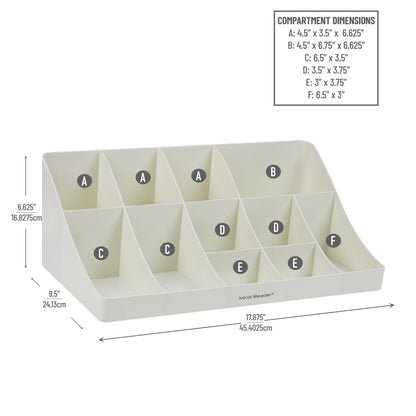 Mind Reader Cup and Condiment Station, Countertop Organizer, Coffee Bar, Kitchen, Stirrers, 17.875"L x 9.5"W x 6.625"H, Black