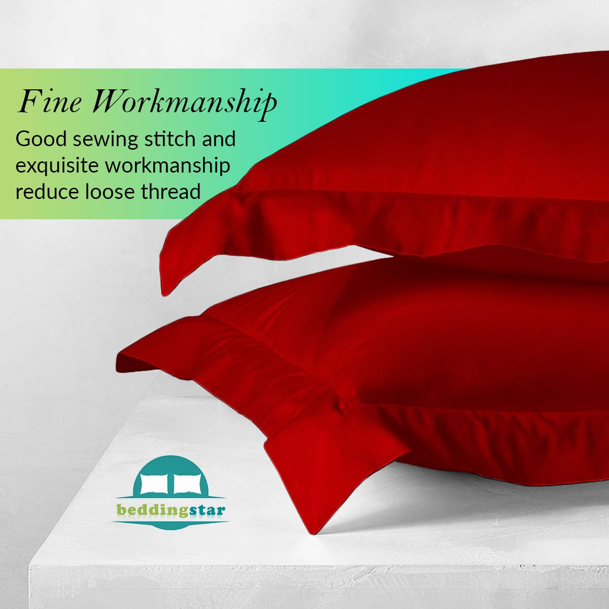 Euro Sham Covers 26x26 Set of 2 Red 600 Thread Count 100% Egyptian Cotton Pack of 2 Euro 26x26 Pillow Covers Cushion Cover Cases Soft Skin Friendly European Size Decorative Square Pillow Shams