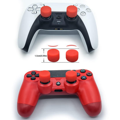 ZHI-NYLLDJS FPS Thumb Grip Gamepad Raised Antislip Thumb Stick Grips Thumbsticks Joystick Cap for PS5/4,Switch Pro Con-Precision Rings,Assist Rings,Storage Case(16pcs),Red Set