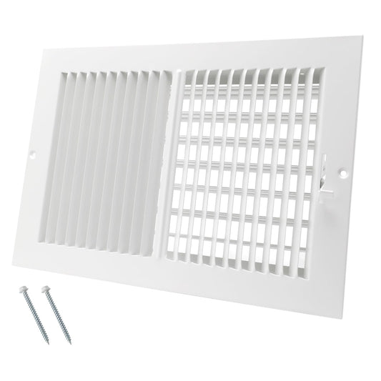 12 x 8 Inch [Duct Opening] Air Vent Covers for Wall or Ceiling - High Airflow 2 Way Steel Ventilation - Adjustable Wall/Ceiling Register, 13-3/4 Inch x 9-3/4 Inch [Overall Dimensions]