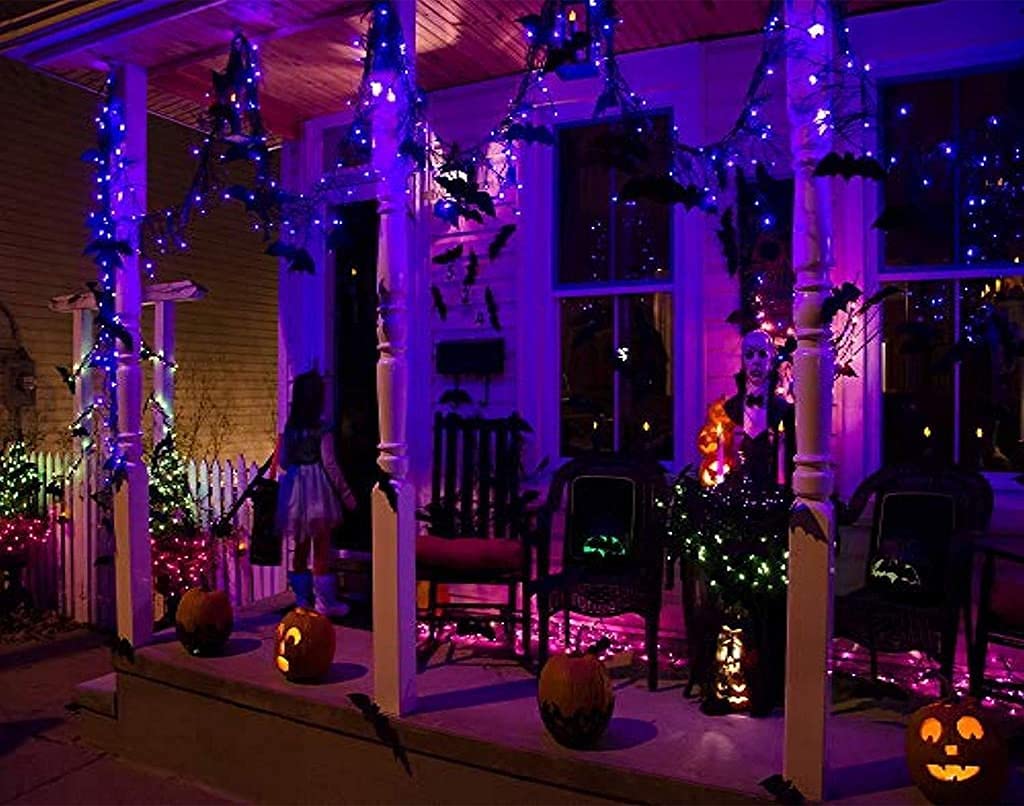 kemooie 500 LED Purple Christmas Lights, 164 FT 8 Lighting Mode Plug in Waterproof Christmas Lights Outdoor, for Birthday Christmas Wedding Party Garden Balcony Decor (Purple)