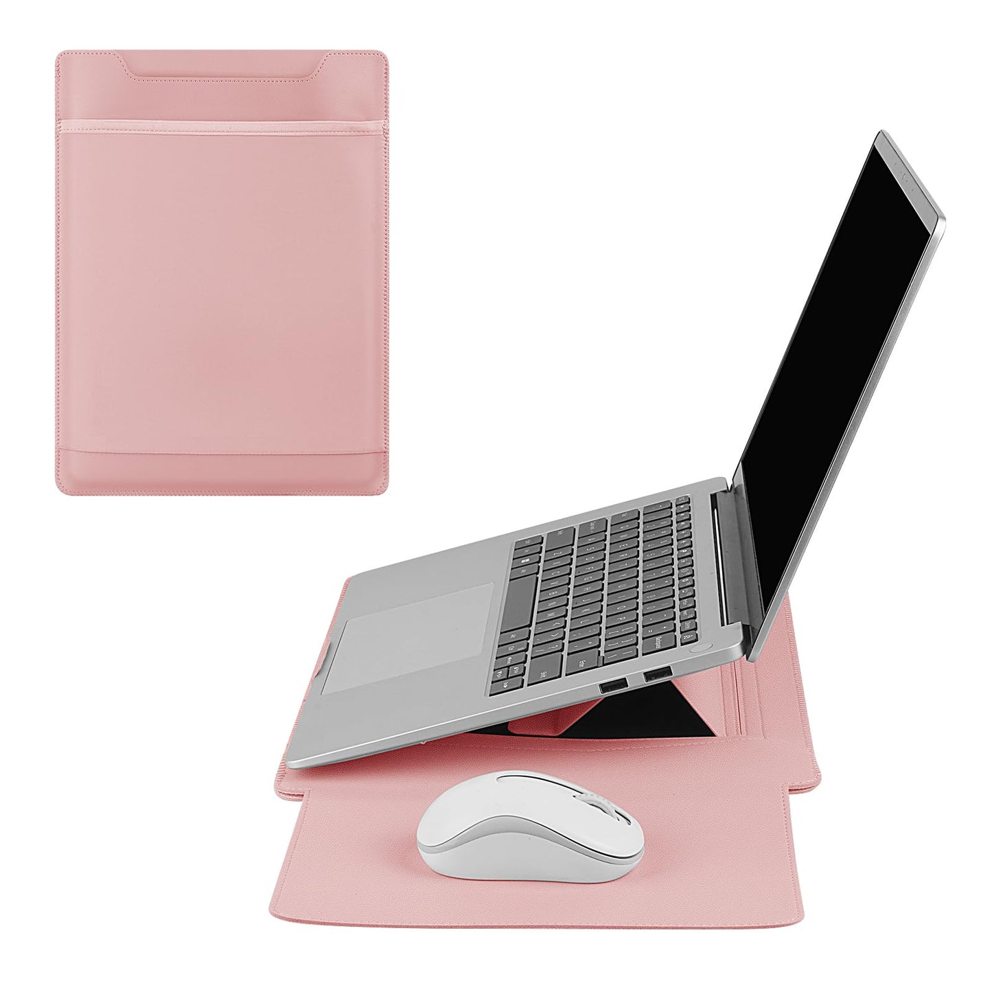 HoYiXi 13.6'' Laptop Sleeve Case Leather Bag with Stand Compatible with MacBook Pro 14/MacBook Air 13(M1 M2)/ASUS Vivobook 14/Dell XPS 13/ASUS Acer Matebook 13 14'' Laptop case,
