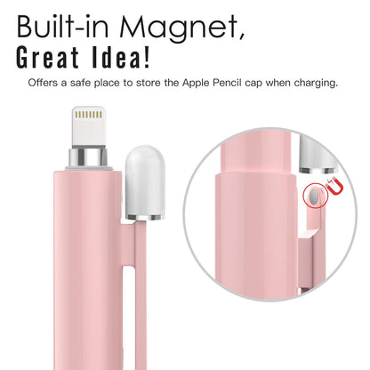 MoKo Holder Case for Apple Pencil 1st Generation, Retractable Apple Pencil 1st Case Protective iPad Pencil Sleeve Skin Cover with Sturdy Clip, Pink