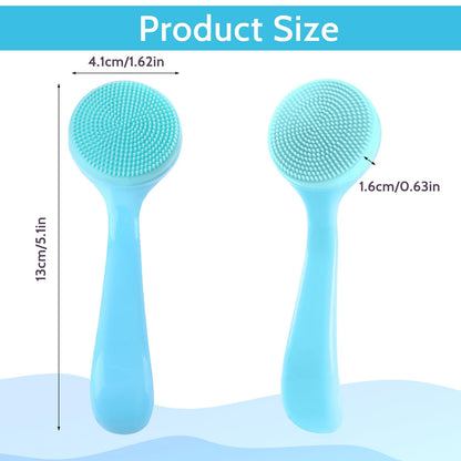 2Pack Silicone Face Brush Manual Face Scrub Brush Soft Facial Brushes Waterproof Exfoliating Face Brush Skin Friendly Face Cleaner Brush for Women and Men Blackheads Makeup Residues Removal