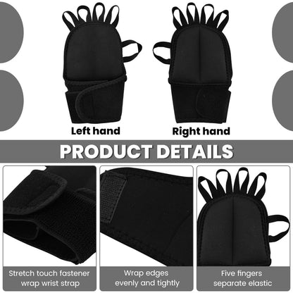 Parthan 1 Pair Weighted Gloves Adjustable Hand Stability Aid with Elastic Finger Rings for Tremors People Daily Writing Exercising Eating Doing Housework Improved Hand Wrist Mobility(Color:Black)
