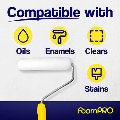 FoamPRO 163-P, 165-5 | 4” Fine Finish Foam Roller Refills (5 Pack) | Foam Paint Roller Covers | Home Painting Supplies & Paint Tools