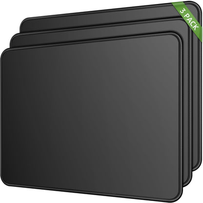 MROCO Mouse Pad [30% Larger] with Stitched Edges, 3 Pack Premium-Textured & Waterproof Mousepad Bulk with Non-Slip Rubber Base for Computers, Laptop, PC, Office & Home, 8.5 x 11 x 0.12 in, Black