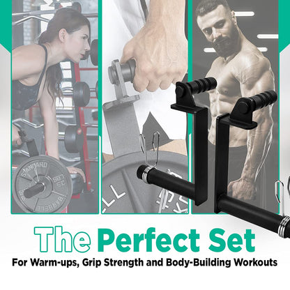 LoGest Farmer Walk Handles - Set of 2 Farmers Carry Handles with Clip Collars - Portable Exercise Equipment Targets Glutes Calves Quads and More Improve Grip Strength Ideal for Body Building Workouts