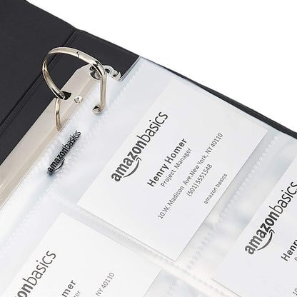Amazon Basics 9-Sleeve Trading Card Protectors Binder Sheet for Storage and Protection, Top Loading, Transparent, 100-Pack