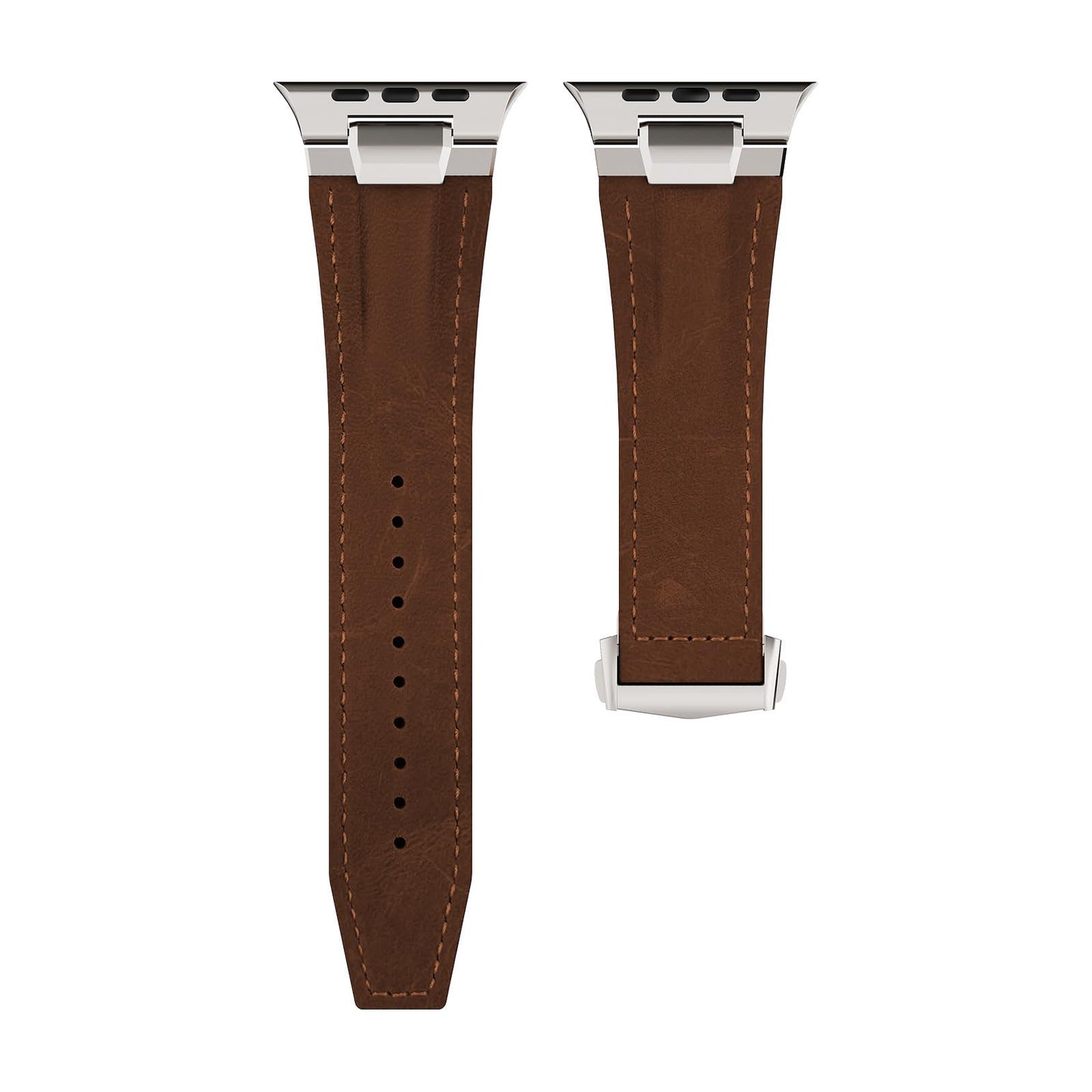 Vintage Genuine Leather Band for Apple Watch Ultra 49mm (2026 Upgrade), Rugged Replacement Strap Compatible with iWatch 46mm 45mm 44mm - for Men Women, Fit Ultra3/2/1, SE 3/2/1, Series11 10/9/8/7/6/5/4
