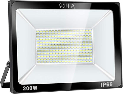 200W LED Flood Light Outdoor, 20000lm Super Bright Security Light, 1060W Equivalent, 6000K Daylight White, IP66 Waterproof Outside Floodlights, LED Exterior Light for Garage, Garden, Yard