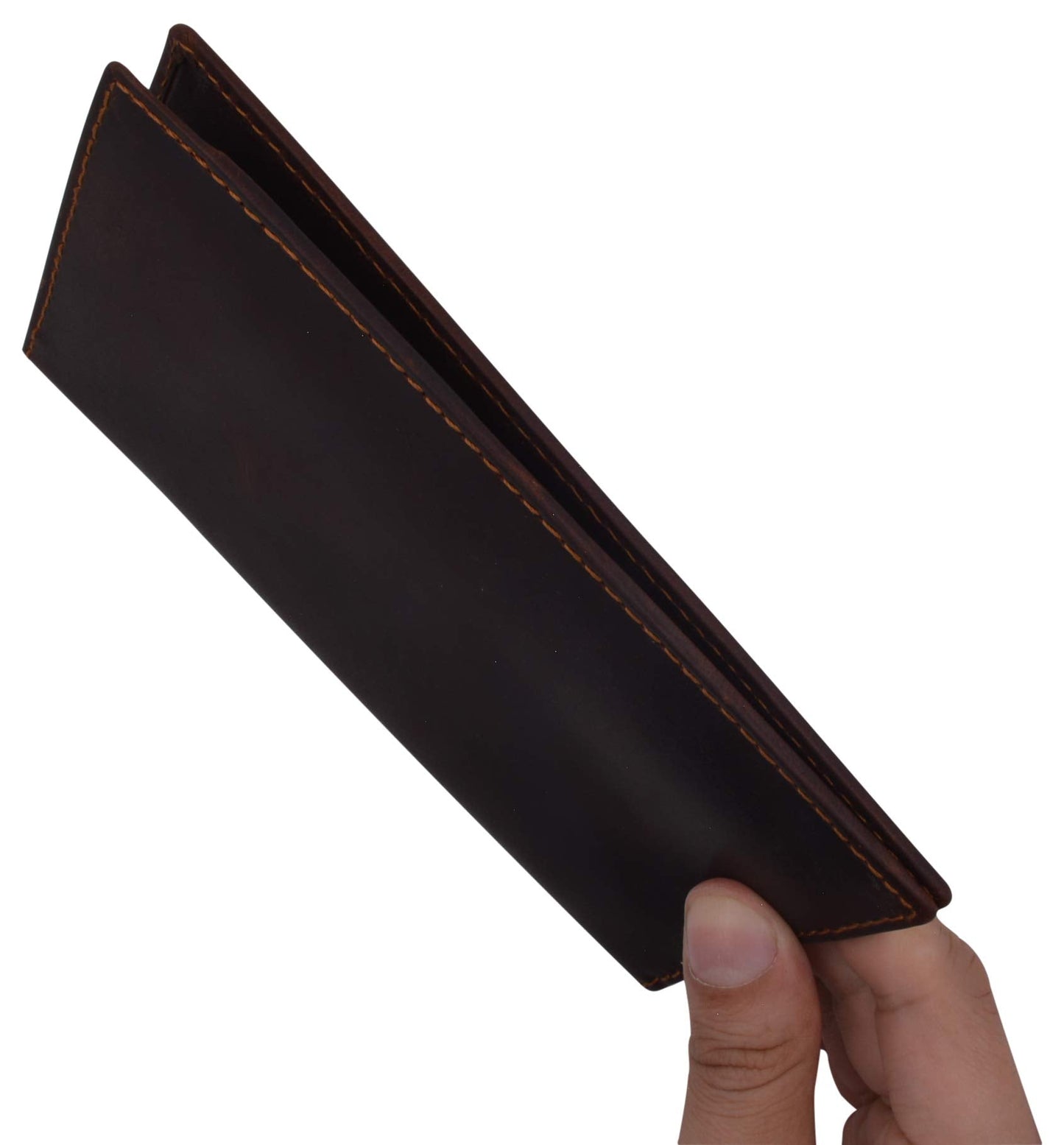 CAZORO Personalized Name Initials Wallets Vintage Leather RFID Bifold Checkbook Cover Holder Womens Mens (RHU Brown)