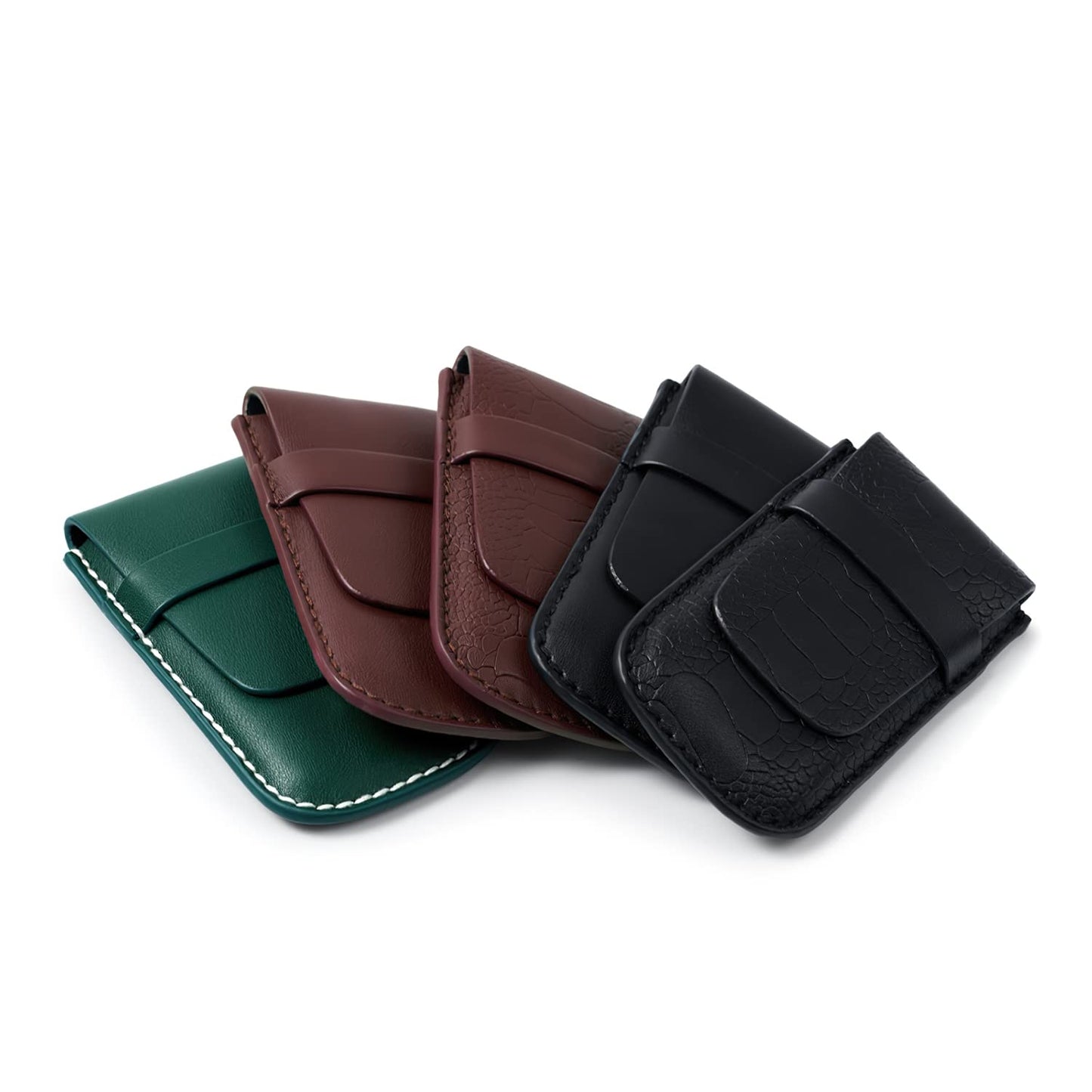 Papten Luxury PU Leather Watch Pouches Portable Single Watch Travel Case Travel Bag For Travelling Business Trip (Green)