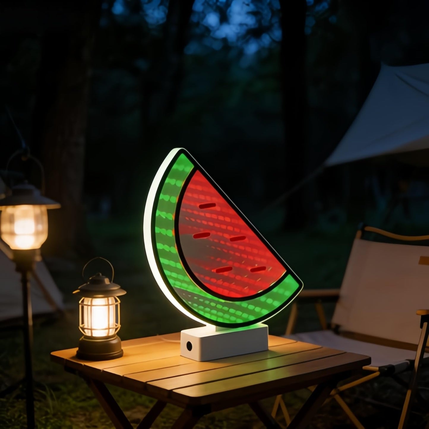Xusdamyj Infinity Mirror Tunnel Watermelon Neon Sign，Summer Neon Signs Fruit Themed Neons LED ，3D Tunnel Lamp Desktop Lamp for Party Home Decor (Watermelon)