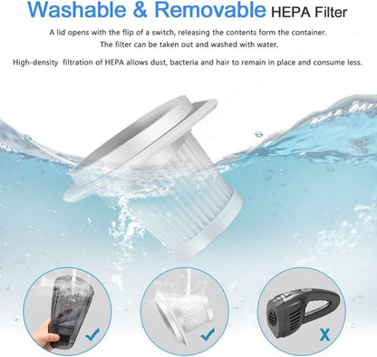 Powerful 8000PA Suction Cordless Handheld Vacuum - Portable for Home, Office & Car Cleaning with Multi Accessories