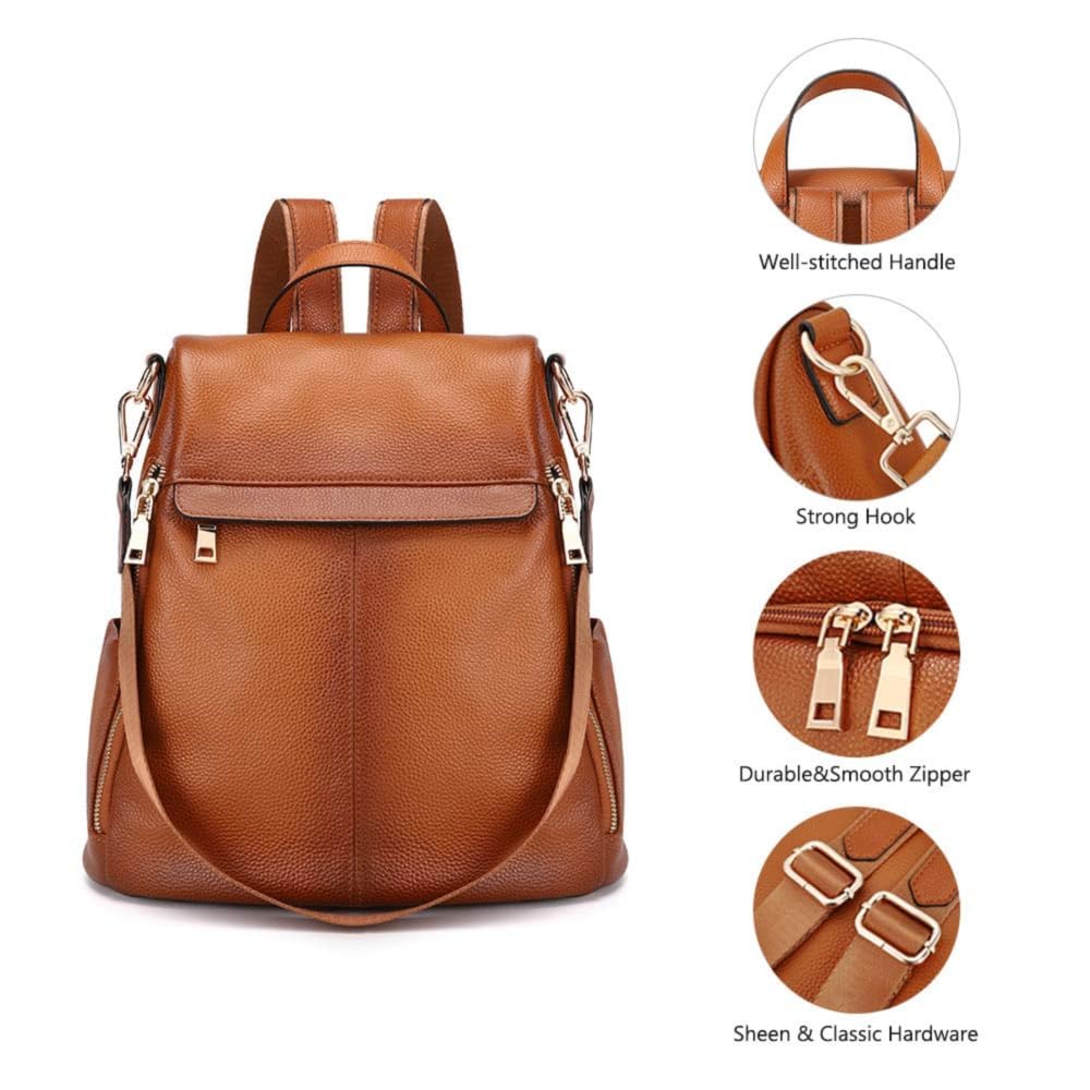 Kattee Women's Anti-Theft Backpack Purse Genuine Leather Shoulder Bag Fashion Ladies Satchel Bags
