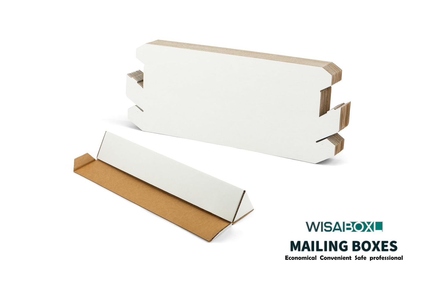 wisaiboxl 25 Pack Triangle Corrugated Cardboard Mailing Tubes, 18.25" x 3" x 3", White, Bulk Poster Tubes for FBA Shipping, Warehouse Storage, Blueprints, Artwork & Long Items