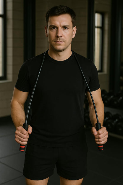 Weighted Jump Rope Workout (1LB) - Tangle-Free Ball Bearing Speed Skipping Rope for MMA Boxing Weight-loss Crossfit Fitness Home Exercise - Adjustable Rope Foam Handles for Men Women Cardio Training