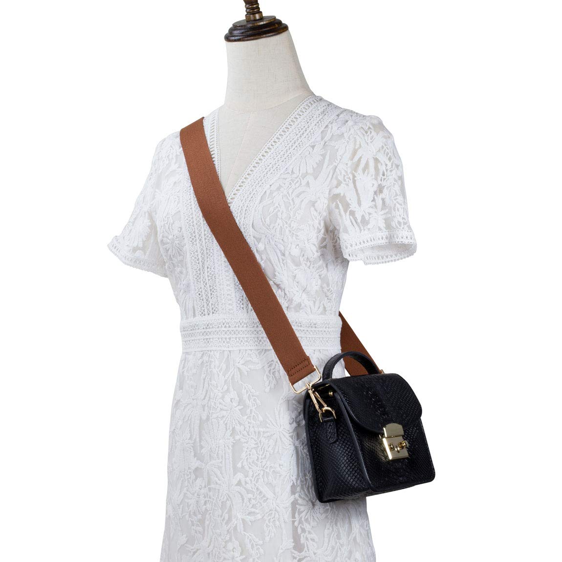 Allzedream Crossbody Bag Strap Soft Adjustable Replacement Purse Straps (Brown)