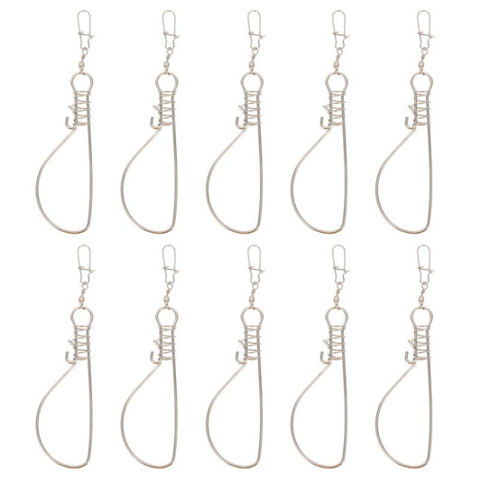 BESPORTBLE 10Pcs Fishing Stringer: Fish Lock Knot, Stainless Steel Fish Stringer Clip, Heavy Duty Wire Rope Lock Cable for Outdoor Fishing