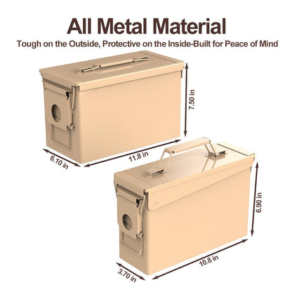 VAULITSAFE 30 & 50 Cal Ammo Can,Metal Ammo Box for Ammunition