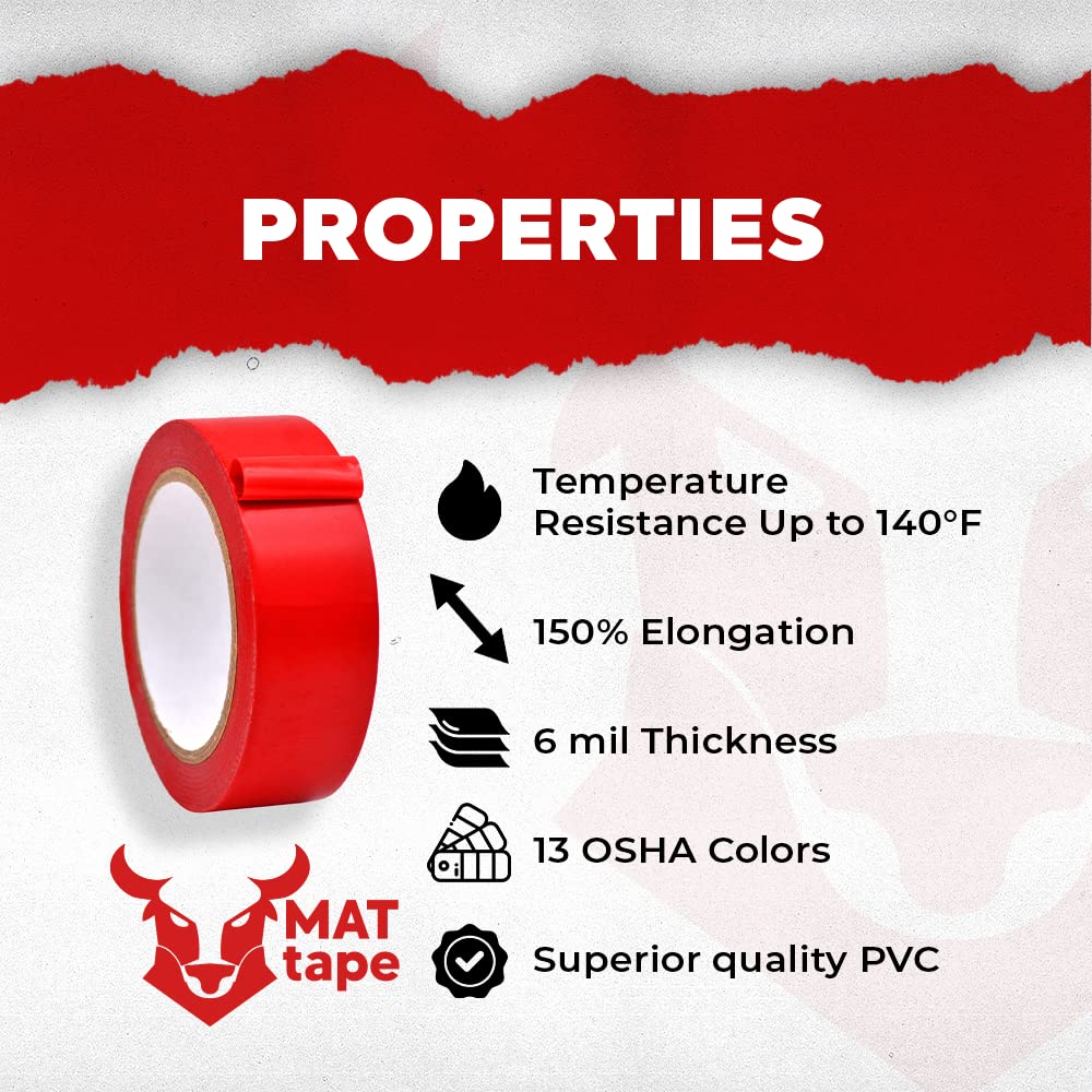 MAT Vinyl Marking Tape Brown - 2 inch x 36 yds. for Safety Floor Marking (School Gym, Restaurants, Warehouse), Dance Floor Splicing, Pinstriping Cars & Boats