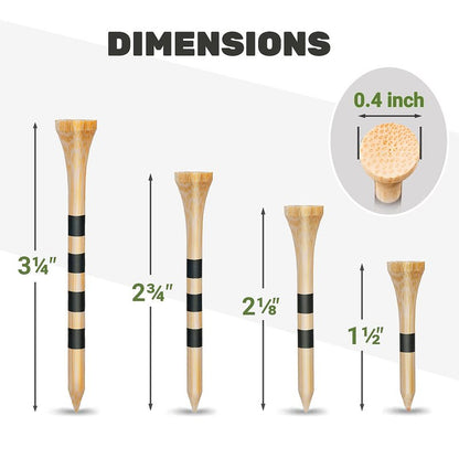 SAPLIZE Golf Tees Bamboo Tees, Pack of 150 (2-3/4"), Stable and Reliable Golf Tees