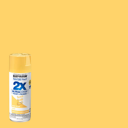 Rust-Oleum 249091 Painter's Touch 2X Ultra Cover Spray Paint, 12 oz, Gloss Warm Yellow (Pack of 4)