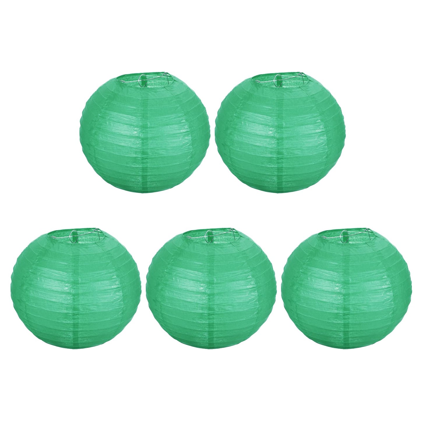 PATIKIL 10" Paper Lanterns, 5 Pcs Round Hanging Chinese/Japanese Lantern Decoration for Home Birthday Party Wedding Christmas Classroom Decor, Dark Green