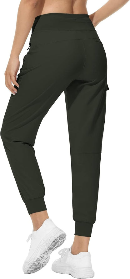 Women's Hiking Pants - Lightweight Quick-Dry Joggers with Zipper Pockets | High Waist, UPF 50+