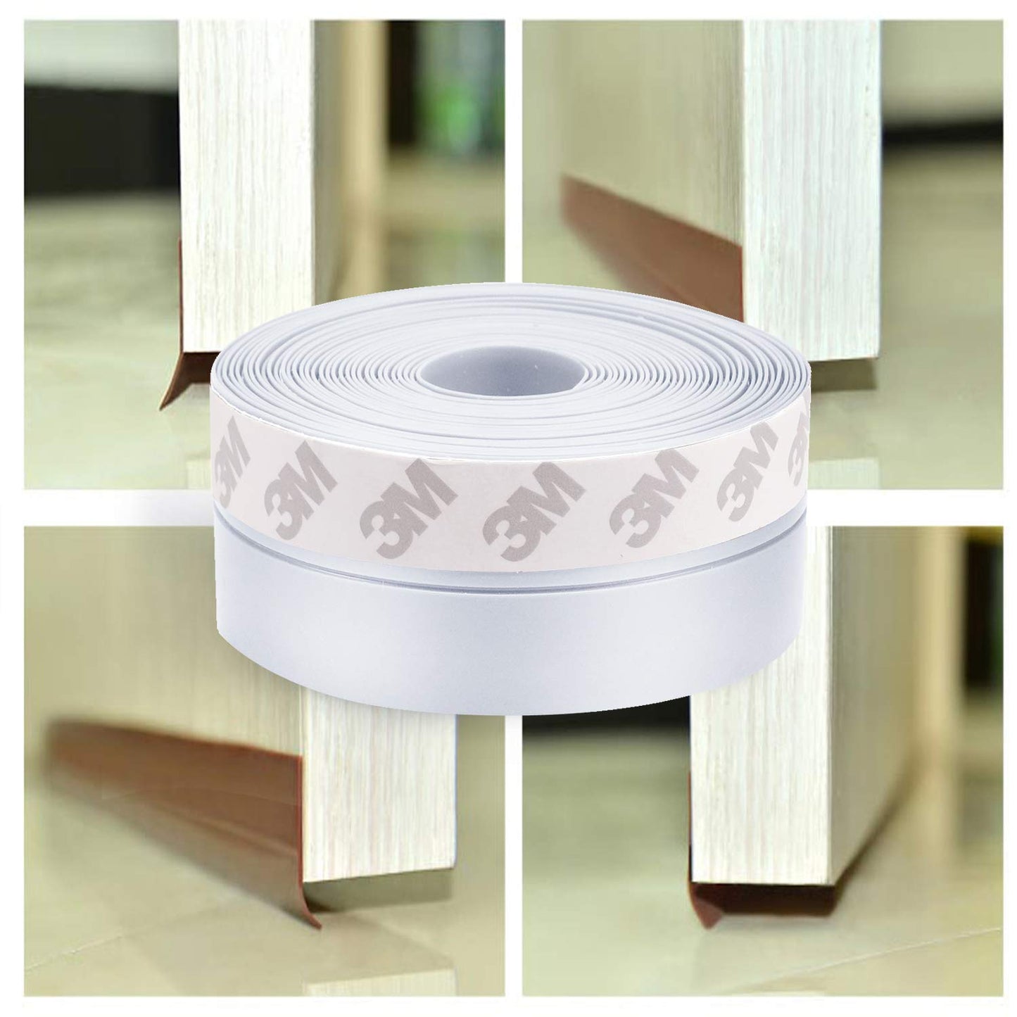TAROSE Weather Stripping, Silicone Door Seal Strip Door, Window, Transparent 16 Feet Long (Width 25mm)