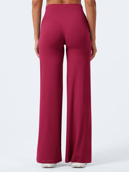 YEOREO Workout Leggings Womens No Front Seam Straight Leggings 31.5" High Waist Buttery Eddiy Gym Yoga Pants Ruby Red XL