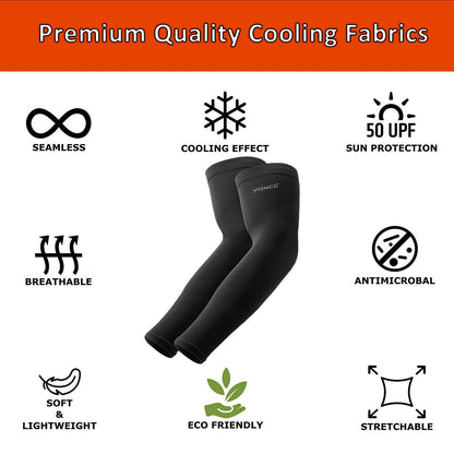YQXCC 4 Pairs Arm Sleeves, Cooling UV Sun Protection Sports Compression Sleeves for Men Women, Golf Basketball Arm Sleeves