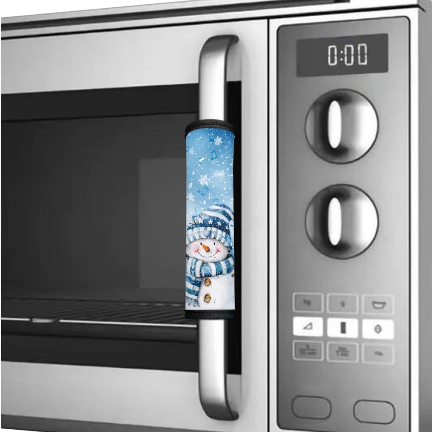 Hwzdsyxl Cute Snowman Blue Print Refrigerator Door Handle Covers Handle Sleeve Protector 6 PCS Kitchen Appliance Handle Gloves for Dishwasher Microwave Oven Fridge Christmas Decor