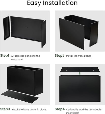 Heavy-Duty Steel Planter Box 38”x12”x24”, Rust-Resistant Large Outdoor & Indoor Plant Container, Metal Garden Box with Drainage Holes & Reinforced Edges