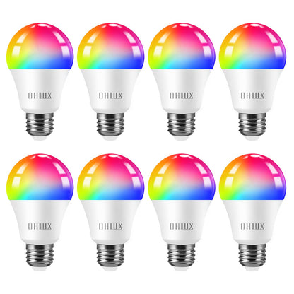 OHLUX 6 Pack E12 Smart Candelabra LED Light Bulbs, Color Changing Compatible with Google Alexa and Smart Life, 4W 40W Equivalent WiFi Candle Bulbs with Remote Control, Timer