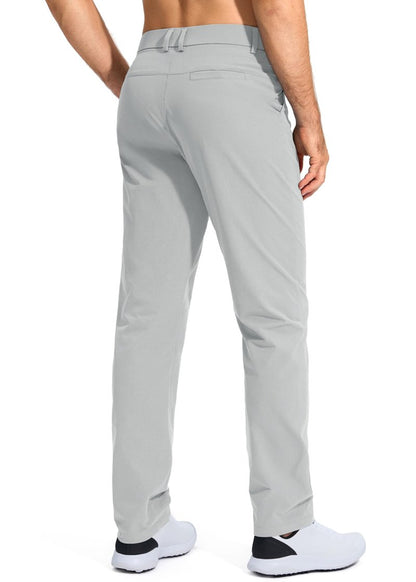 Pudolla Men's Golf Pants Work Dress Comfy Pants Casual Slacks Trousers with Pockets(Bright Gray 42Wx34L)