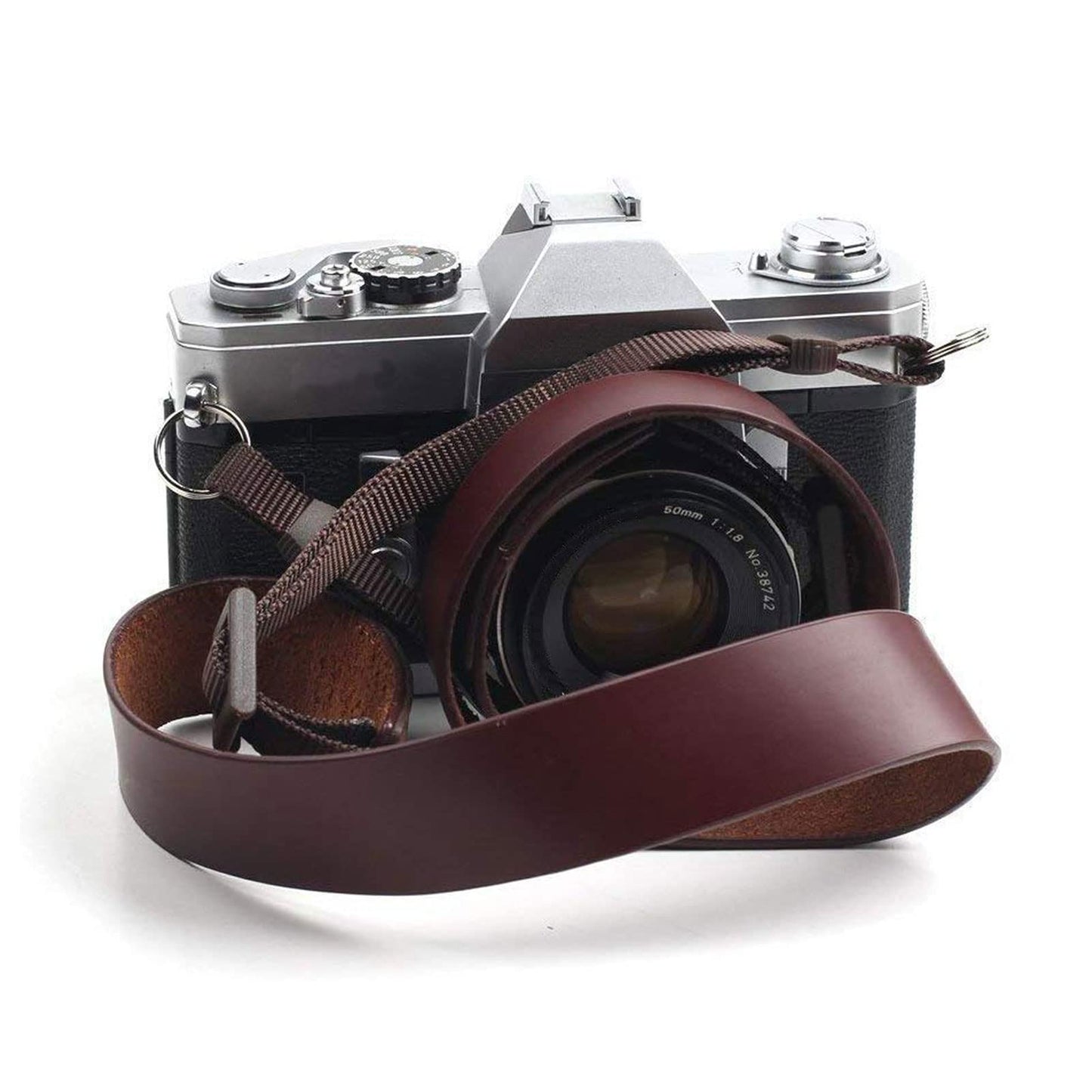 CANPIS Soft Leather Camera Shoulder Neck Strap, Brown Color, Adjustable Length compatible with DSLR Cameras Canon Sony Fujifilm Olympus Leica etc.